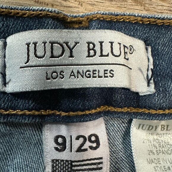Judy Blue Womens 9/29 Skinny Jeans Medium Wash Mid Rise Distressed - Picture 2 of 5